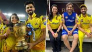 Ruturaj Gaikwad Poses With Utkarsha Pawar: सीएसके की पांचवी आईपीएल की ट्रॉफी जीत के बाद रुतुराज गायकवाड़ अपने होने वाली पत्नी उत्कर्षा पवार और धोनी के साथ खिचवाई तस्वीर(See Pics)